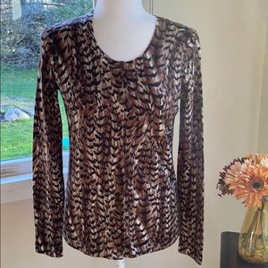 TALBOTS CARDIGAN LEPORD ANIMAL PRINT NWT